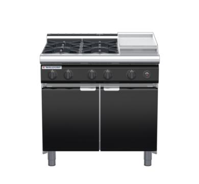 waldorf bold rn8603gl-cd-b0 900mm gas cooktop oncabinet base with door and low splashback