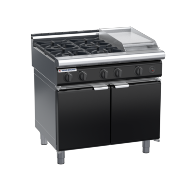 waldorf bold rn8603gl-cd-b0 900mm gas cooktop oncabinet base with door and low splashback