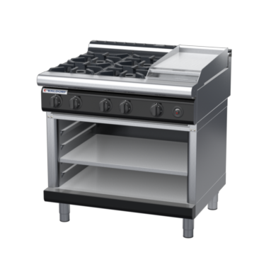 waldorf bold rn8603gl-ob-b0 900mm gas cooktop on open base with low splashback