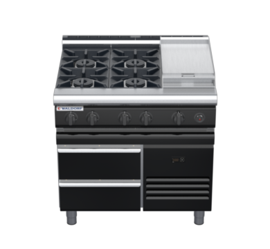 waldorf bold rn8603gl-rb-b0 900mm gas cooktop on refrigerated base with low splashback