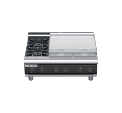 waldorf cue rn8606gl-b-c0 900mm gas cooktop bench model with low splashback