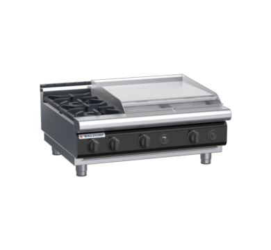 waldorf cue rn8606gl-b-c0 900mm gas cooktop bench model with low splashback