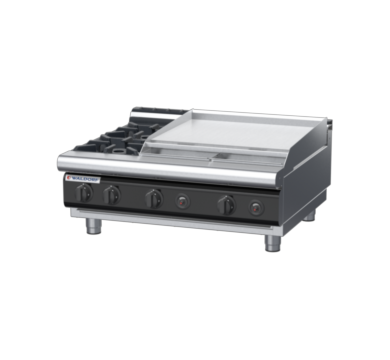 waldorf cue rn8606gl-b-c0 900mm gas cooktop bench model with low splashback
