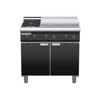 waldorf bold rn8606gl-cd-b0 900mm gas cooktop oncabinet base with door and low splashback