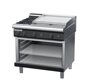 waldorf bold rn8606gl-ob-b0 900mm gas cooktop on open base with low splashback