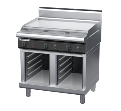 waldorf cue rn8609gh-cb-c0 900mm gas cooktop on cabinet base with high splashback