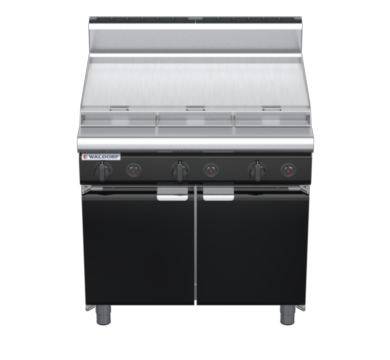 waldorf bold rn8609gh-cd-b0 900mm gas cooktop oncabinet base with door and high splashback