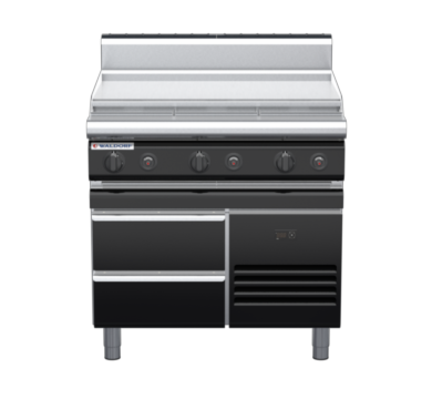 waldorf bold rn8609gh-rb-b0 900mm gas cooktop on refrigerated base with high splashback