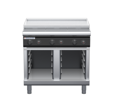 waldorf cue rn8609gl-cb-c0 900mm gas cooktop on cabinet base with low splashback