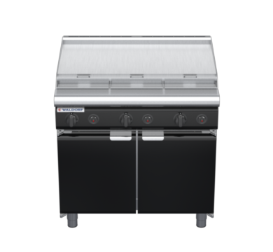 waldorf bold rn8609gl-cd-b0 900mm gas cooktop oncabinet base with door and low splashback