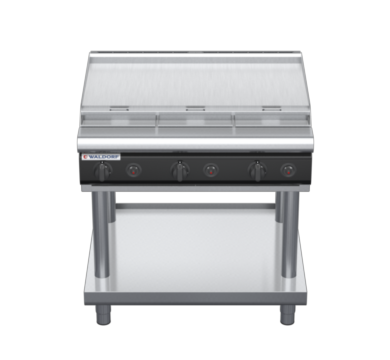 waldorf cue rn8609gl-ls-c0 900mm gas cooktop on leg stand with low splashback