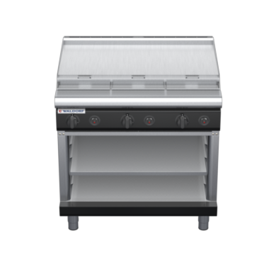 waldorf bold rn8609gl-ob-b0 900mm gas cooktop on open base with low splashback