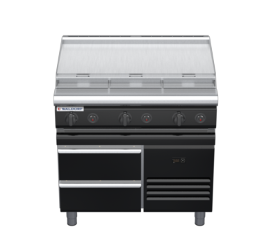 waldorf bold rn8609gl-rb-b0 900mm gas cooktop on refrigerated base with low splashback