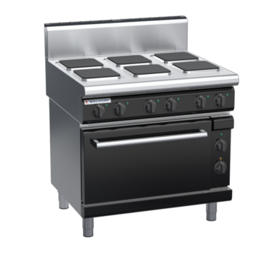 waldorf bold rn8610ech-b0 900mm electric sealed hobs oven range with high splashback