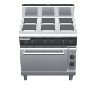 waldorf cue rn8610ech-c0 900mm electric sealed hobs oven range with high splashback