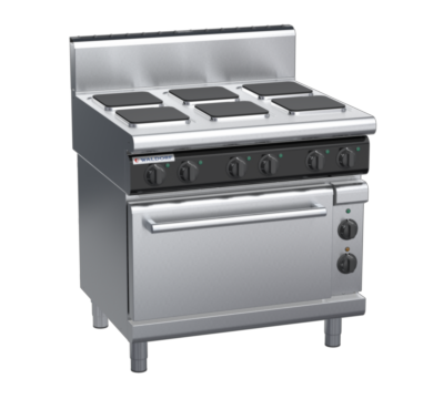 waldorf cue rn8610ech-c0 900mm electric sealed hobs oven range with high splashback