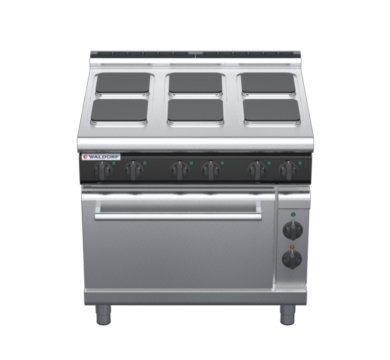 waldorf cue rn8610ecl-c0 900mm electric sealed hobs oven range with low splashback