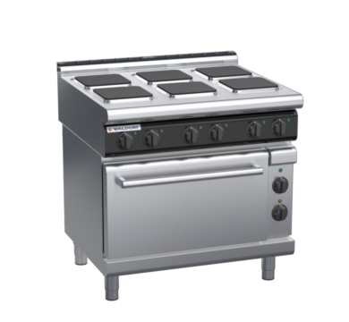 waldorf cue rn8610ecl-c0 900mm electric sealed hobs oven range with low splashback