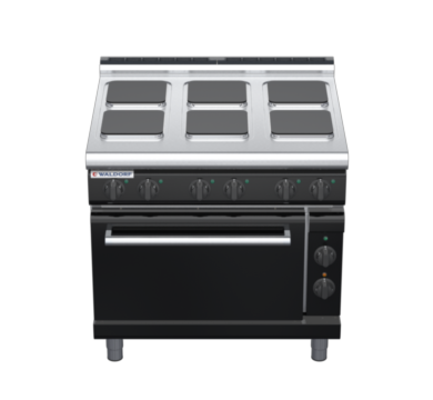 waldorf bold rn8610el-b0 900mm electric sealed hobs oven range with low splashback