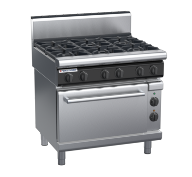 waldorf cue rn8610gech-c0 900mm gas oven range with high splashback