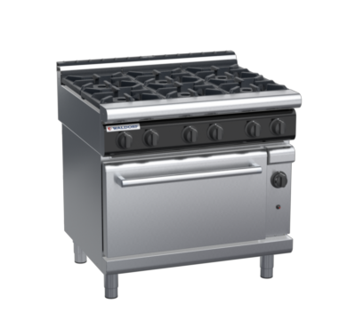 waldorf cue rn8610gl-c0 900mm gas oven range with low splashback