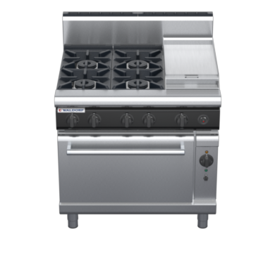 waldorf cue rn8613gch-c0 900mm gas oven range with high splashback