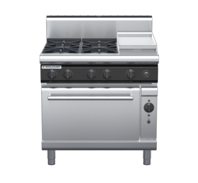 waldorf cue rn8613gch-c0 900mm gas oven range with high splashback