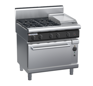waldorf cue rn8613gch-c0 900mm gas oven range with high splashback