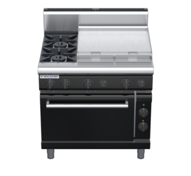 waldorf bold rn8616gech-b0 900mm gas oven range with high splashback
