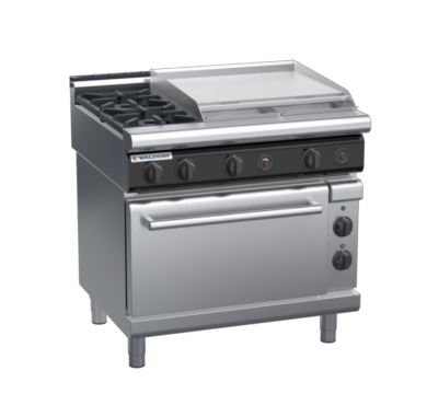 waldorf cue rn8616gecl-c0 900mm gas oven range with low splashback
