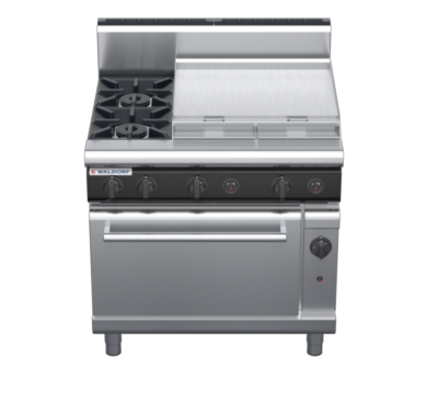 waldorf cue rn8616gh-c0 900mm gas oven range with high splashback