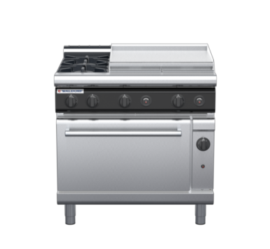 waldorf cue rn8616gl-c0 900mm gas oven range with low splashback