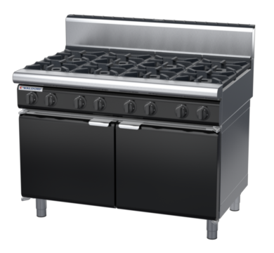 waldorf bold rn8800gh-cd-b0 1200mm gas cooktop oncabinet base with door and high splashback