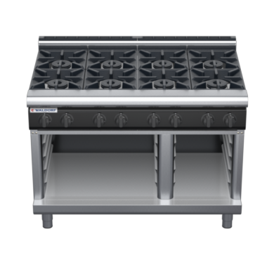 waldorf cue rn8800gl-cb-c0 1200mm gas cooktop on cabinet base with low splashback