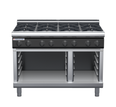waldorf cue rn8800gl-cb-c0 1200mm gas cooktop on cabinet base with low splashback