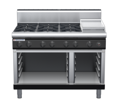 waldorf bold rn8803gh-cb-b0 1200mm gas cooktop on cabinet base with high splashback