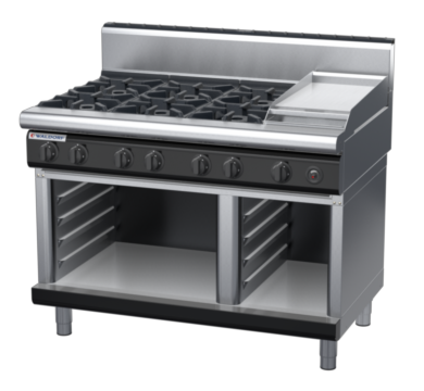 waldorf bold rn8803gh-cb-b0 1200mm gas cooktop on cabinet base with high splashback