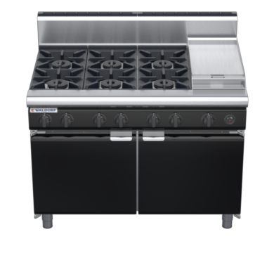 waldorf bold rn8803gh-cd-b0 1200mm gas cooktop oncabinet base with door and high splashback