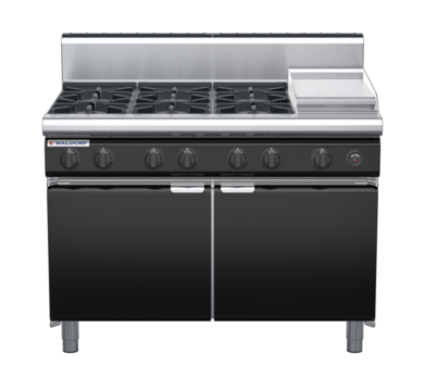 waldorf bold rn8803gh-cd-b0 1200mm gas cooktop oncabinet base with door and high splashback