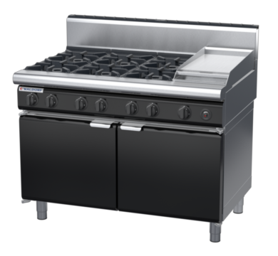 waldorf bold rn8803gh-cd-b0 1200mm gas cooktop oncabinet base with door and high splashback