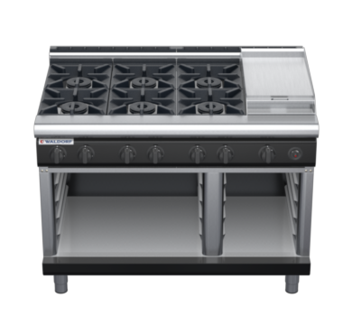 waldorf bold rn8803gl-cb-b0 1200mm gas cooktop on cabinet base with low splashback