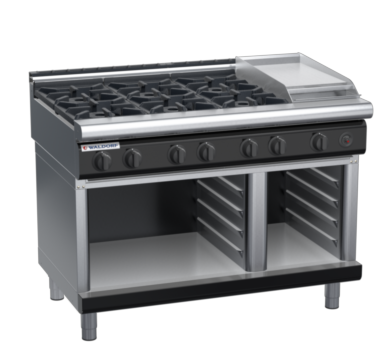 waldorf bold rn8803gl-cb-b0 1200mm gas cooktop on cabinet base with low splashback
