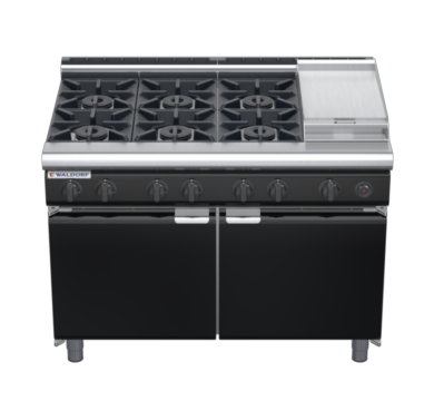waldorf bold rn8803gl-cd-b0 1200mm gas cooktop oncabinet base with door and low splashback