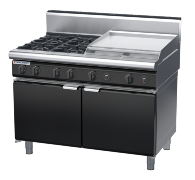 waldorf bold rn8806gh-cd-b0 1200mm gas cooktop oncabinet base with door and high splashback