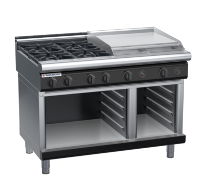 waldorf bold rn8806gl-cb-b0 1200mm gas cooktop on cabinet base with low splashback