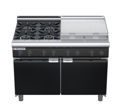 waldorf bold rn8806gl-cd-b0 1200mm gas cooktop oncabinet base with door and low splashback