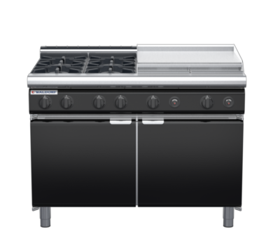 waldorf bold rn8806gl-cd-b0 1200mm gas cooktop oncabinet base with door and low splashback