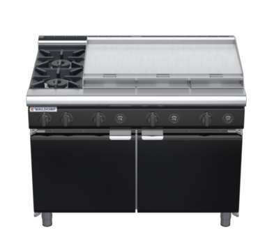 waldorf bold rn8809gl-cd-b0 1200mm gas cooktop oncabinet base with door and low splashback