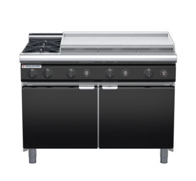 waldorf bold rn8809gl-cd-b0 1200mm gas cooktop oncabinet base with door and low splashback