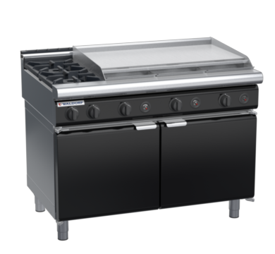 waldorf bold rn8809gl-cd-b0 1200mm gas cooktop oncabinet base with door and low splashback